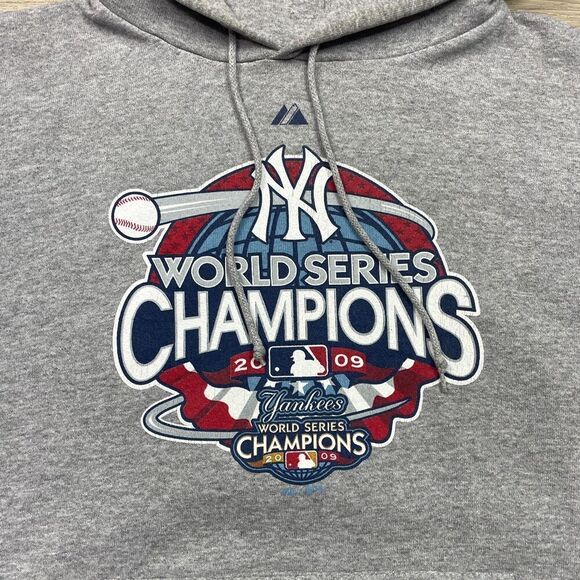 Vintage New York Yankees Hoodie Mens Extra Large Gray World Series Champions MLB - Picture 2 of 12